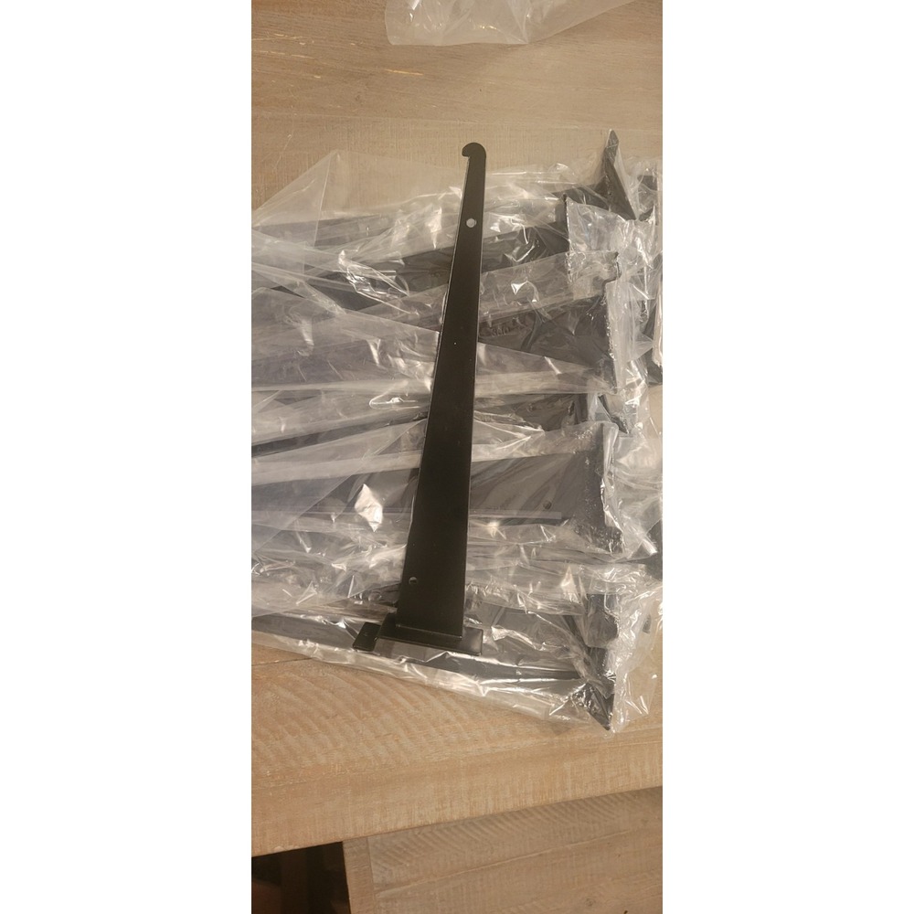 12 Inch Black Slatwall Shelf Bracket, 18 Pcs Metal Slat Wall Shelves Accessories